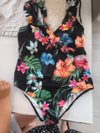 Costume donna floreale nero taglia XL