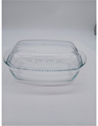 Navaris Cacerola de Cristal con Tapa - Fuente de Horno Rectangular Apta para Nevera y Lavavajillas - Bandeja para Cocinar Guarda