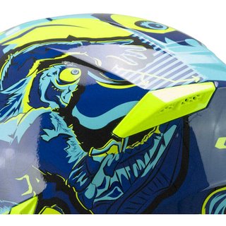 Casco Integral Infantil CGM Monster Verde Amarillo