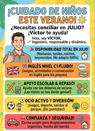 Niñero en Julio