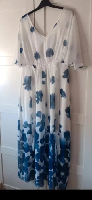 Vestido largo estampado floral talla XL, favorece