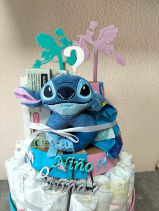 Tarta de pañales para bebé