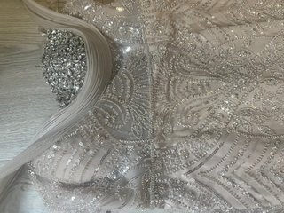 Vestido de fiesta pedrería beige XL