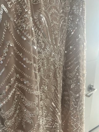 Vestido de fiesta pedrería beige XL