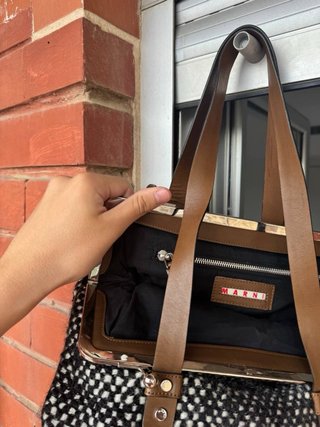 Bolso Marni Tweed Negro Blanco