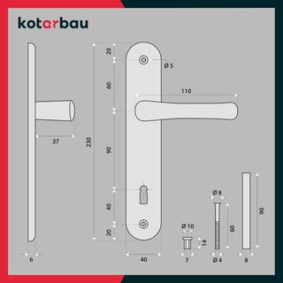 Juego de manijas para puertas KOTARBAU