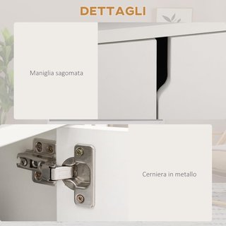 Mueble Porta TV Hasta 42'' Con Armario Y Estantes Abiertos, Mueble TV para Sala Y Salón en Madera, 120X30X41Cm, Blanco