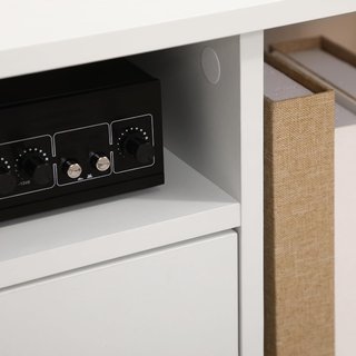 Mueble Porta TV Hasta 42'' Con Armario Y Estantes Abiertos, Mueble TV para Sala Y Salón en Madera, 120X30X41Cm, Blanco