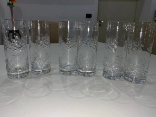 Set 6 Bicchieri Cristallo Stellati