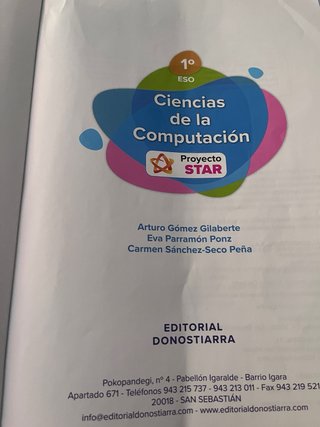 Libro de texto. Ciencias de la computacion. 1ESO