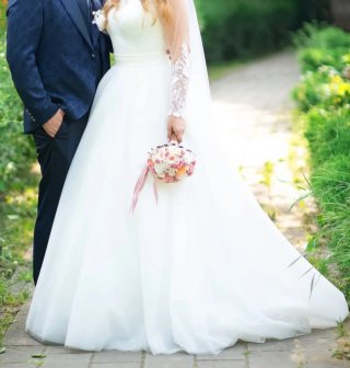 Falda de Tul Novia Larga Cola