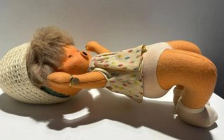 Muñeco Bebé Fieltro Vintage Antiguo