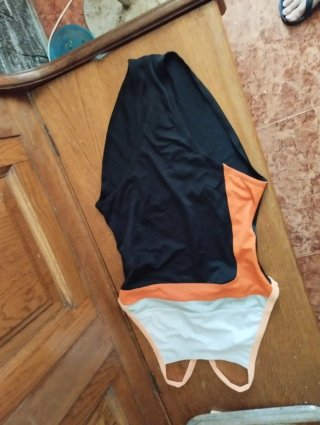 Bañador Decathlon Talla 38 Negro Naranja