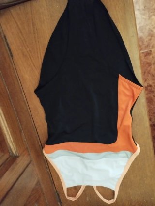 Bañador Decathlon Talla 38 Negro Naranja