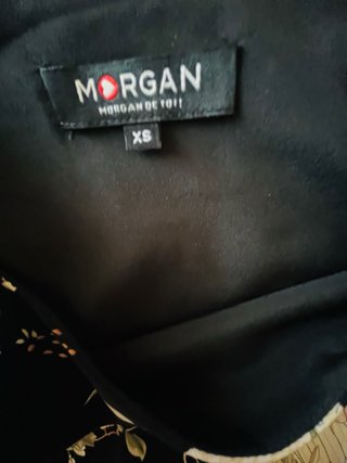 Vestido Morgan Negro Estampado Flores y Aves