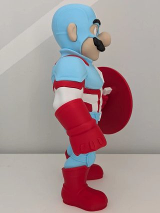 Figura Fanart de Mario x Capitán América