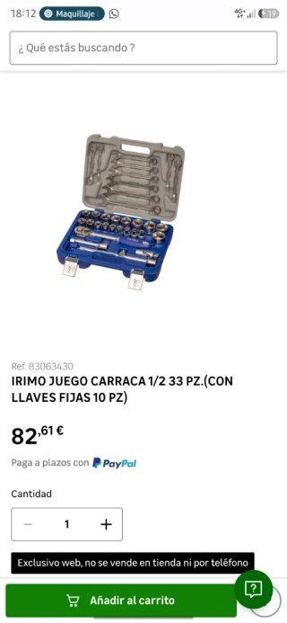Juego llaves fijas y vaso Irimo