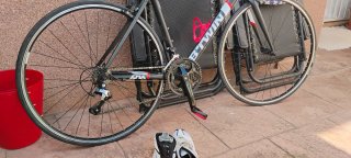 Bicicleta Decathlon Talla S (170cm) y botas Shiman