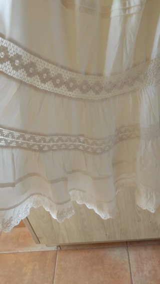 Vestido ibicenco palabra de honor blanco