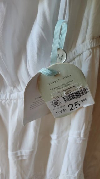 Vestido ibicenco palabra de honor blanco