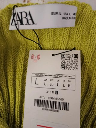 Top punto Zara verde talla L