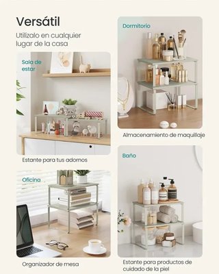 Set 2 Estantes Especias Ajustable Beige KCS020K02