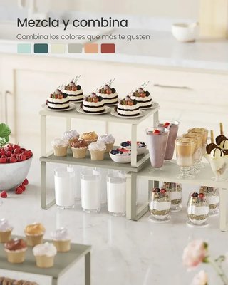 Set 2 Estantes Especias Ajustable Beige KCS020K02