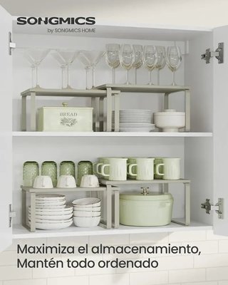 Set 2 Estantes Especias Ajustable Beige KCS020K02