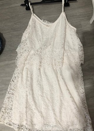 Vestido blanco encaje S