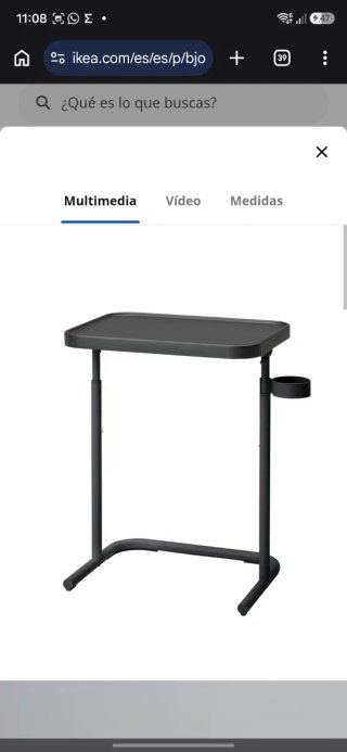 Mesa auxiliar portátil IKEA BJÖRKÅSEN Antracita