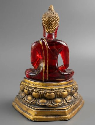 Estatua de Buda vintage / Lucita roja /
