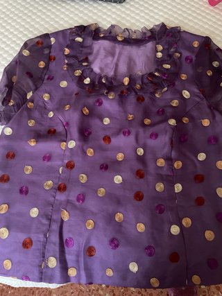 Blusa gasa forrada hecha a mano lunares