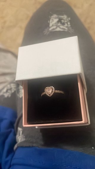 Anillo Pandora Corazón Rosa Talla 52.