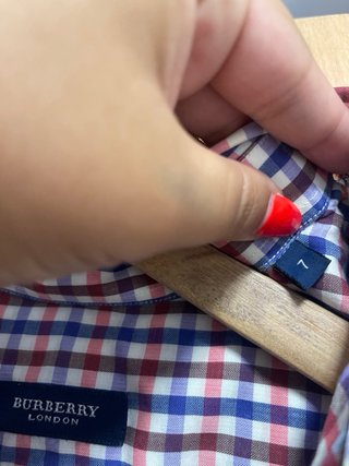 Camisa Burberry Cuadros Azul y Rojo