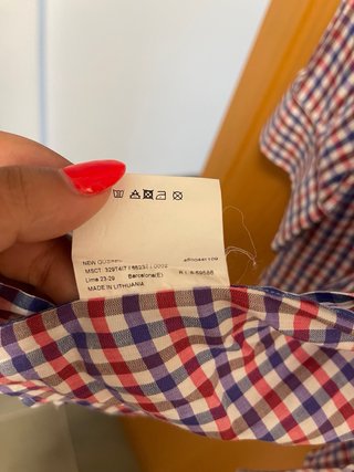 Camisa Burberry Cuadros Azul y Rojo