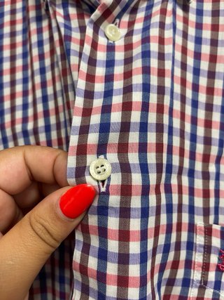 Camisa Burberry Cuadros Azul y Rojo