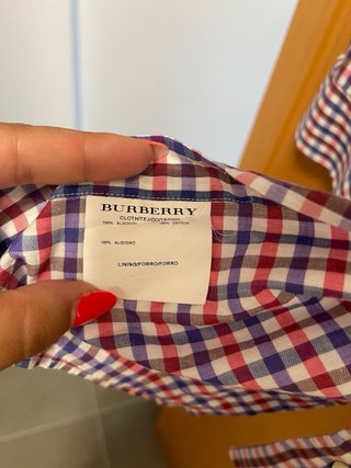Camisa Burberry Cuadros Azul y Rojo