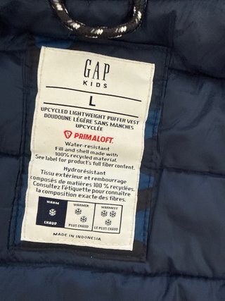 Chaleco acolchado GAP camuflaje azul talla L