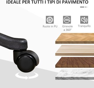 Silla De Oficina Ergonómica, Silla Giratoria Con Respaldo Alto Y Balanceo, Altura Ajustable Y Ruedas, 61.5X66X113-123Cm, Marrón