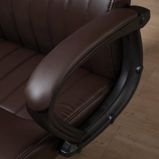 Silla De Oficina Ergonómica, Silla Giratoria Con Respaldo Alto Y Balanceo, Altura Ajustable Y Ruedas, 61.5X66X113-123Cm, Marrón