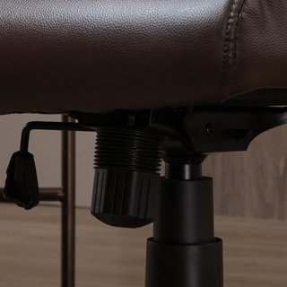 Silla De Oficina Ergonómica, Silla Giratoria Con Respaldo Alto Y Balanceo, Altura Ajustable Y Ruedas, 61.5X66X113-123Cm, Marrón