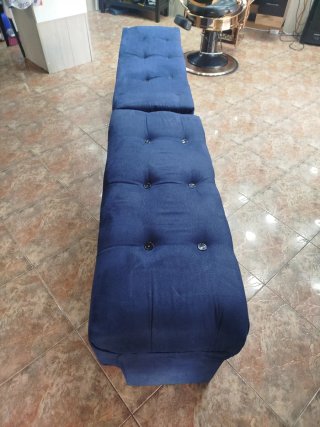 Sofá cama azul de tela