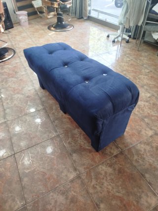 Sofá cama azul de tela