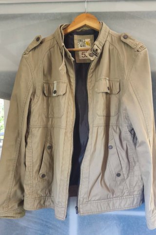 Chaqueta de algodón unisex beige