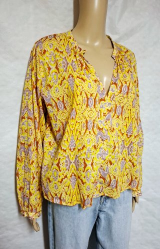 Camicia Zara fantasia gialla e marrone