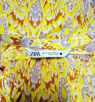 Camicia Zara fantasia gialla e marrone