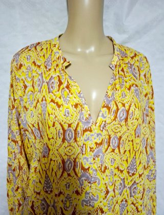 Camicia Zara fantasia gialla e marrone
