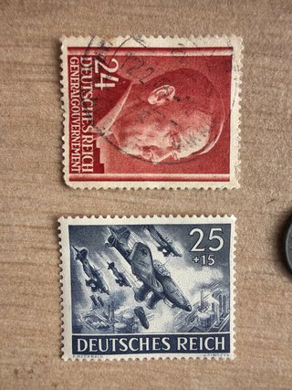 Lote monedas y sellos III Reich Alemán