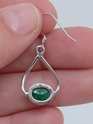Pendientes Plata 925 y Esmeralda
