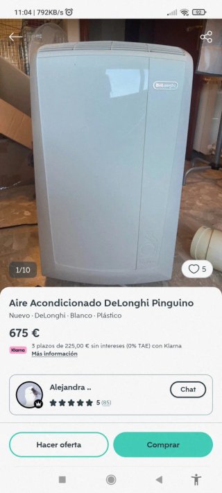 Aire Acondicionado portátil DeLonghi 90 silent